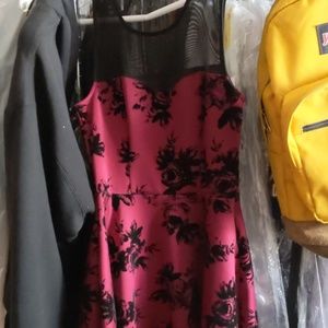 Purple and black floral dress